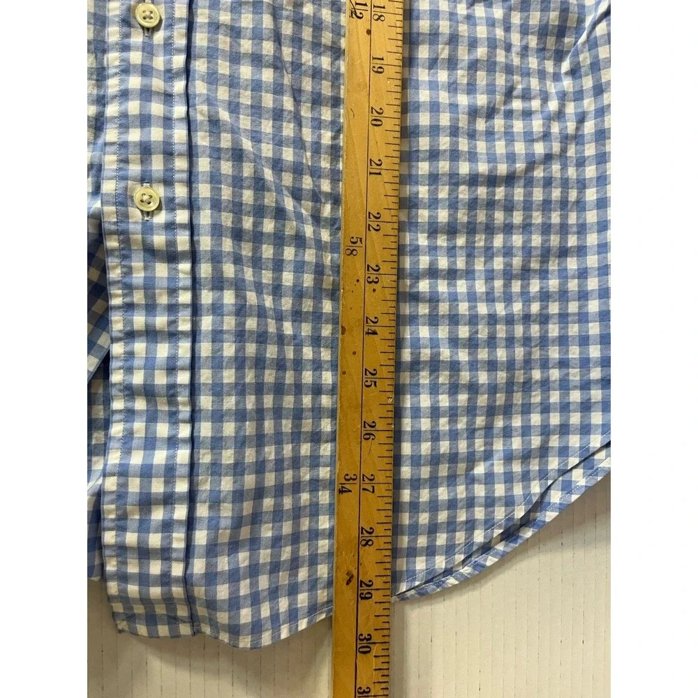 Polo Ralph Lauren Button Down Mens Medium Blue Gingham Westerton Classic Fit‎